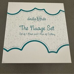 Émilie & Théo “The Nuage Set” Toddler Feeding Set – Cloud Bowl & Cutlery NIB